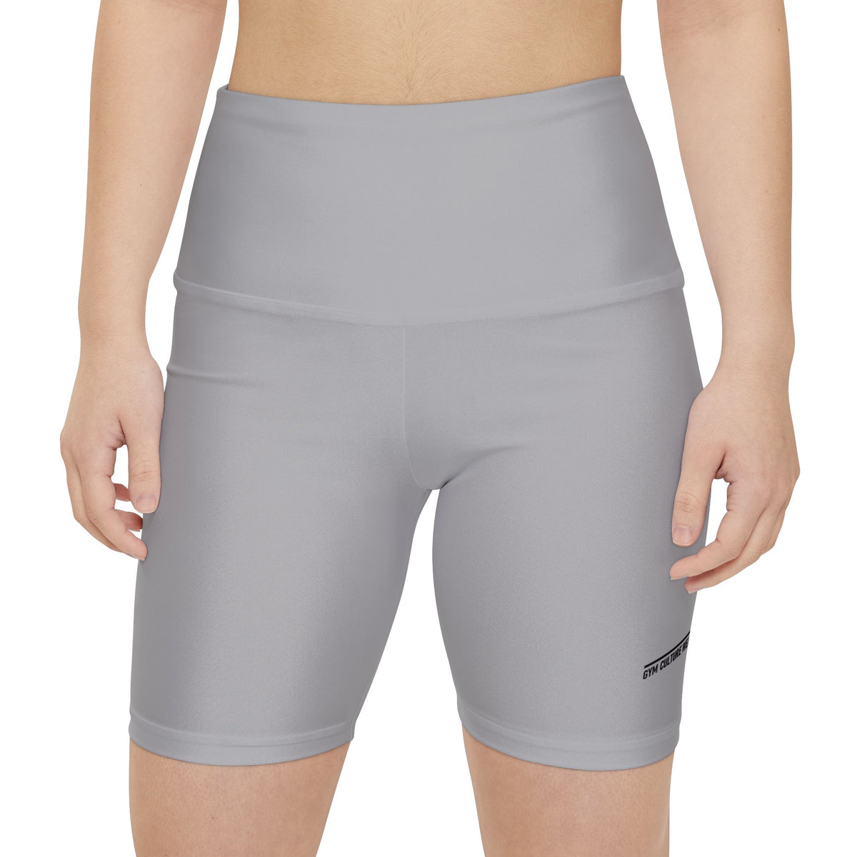 High waisted gym shorts - light gray