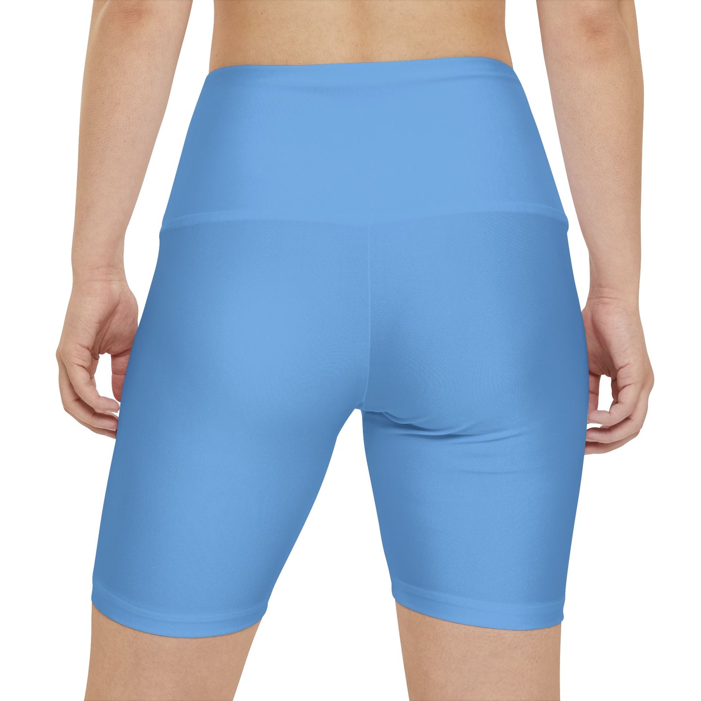 High waisted gym shorts - light blue