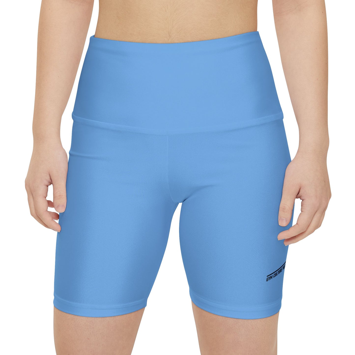 High waisted gym shorts - light blue
