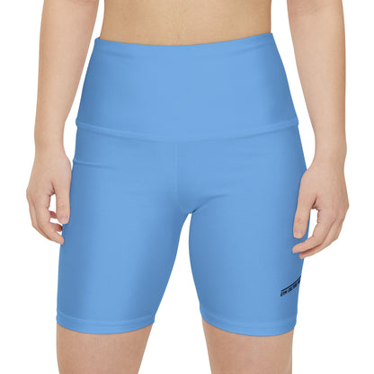 High waisted gym shorts - light blue