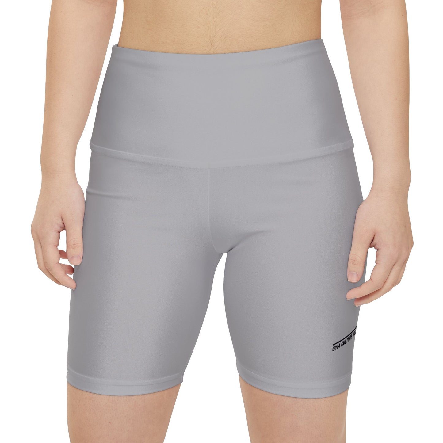 High waisted gym shorts - light gray