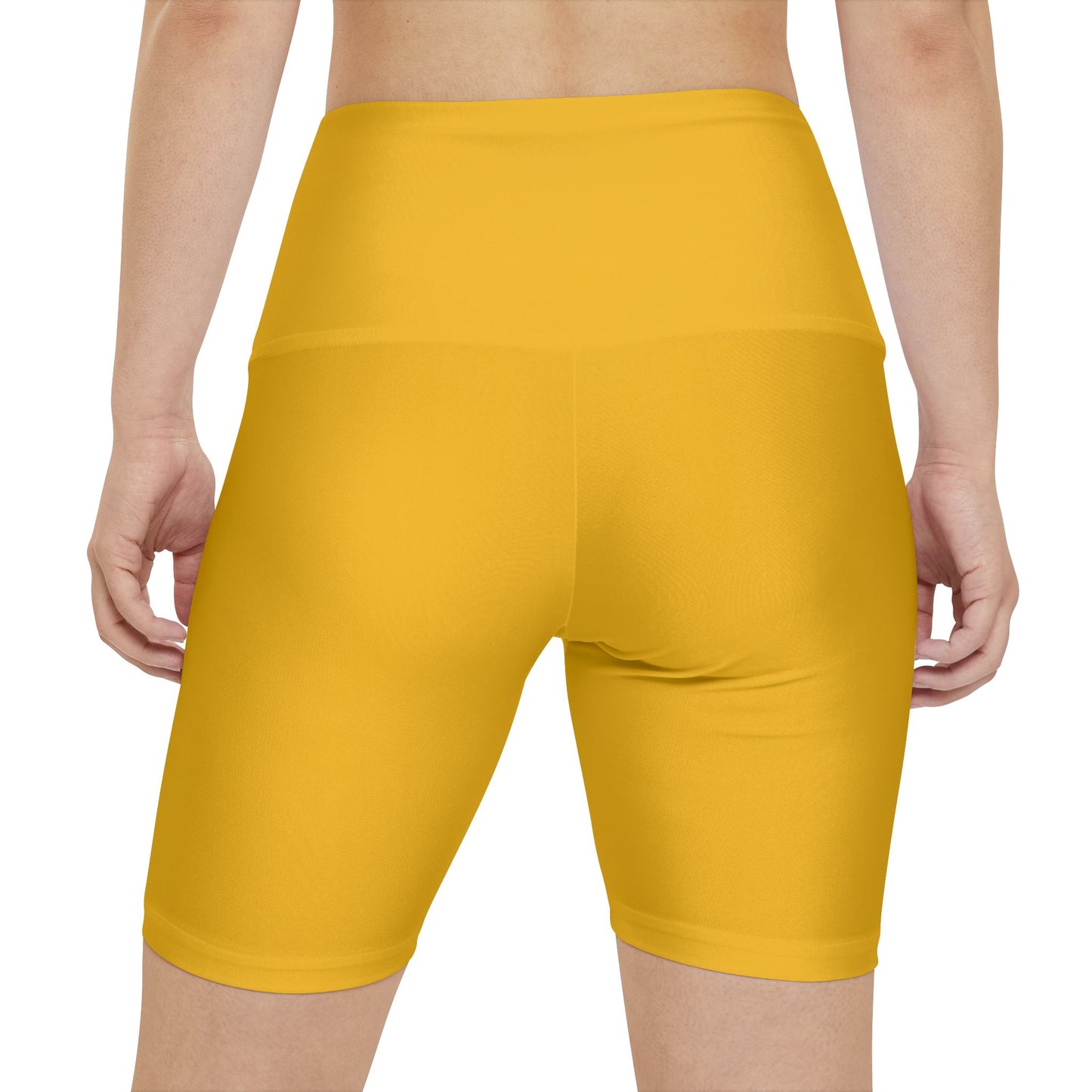 High waisted gym shorts - yellow