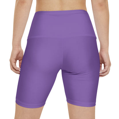 High waisted gym shorts - purple