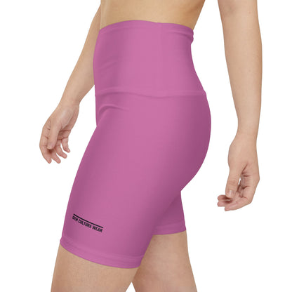 High waisted gym shorts - light pink