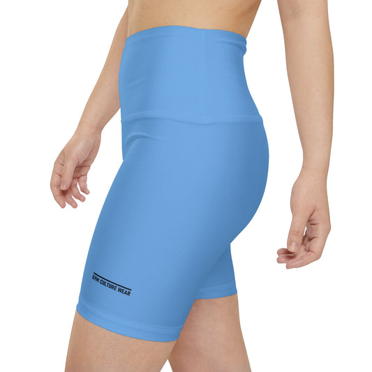 High waisted gym shorts - light blue