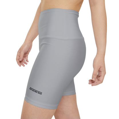 High waisted gym shorts - light gray