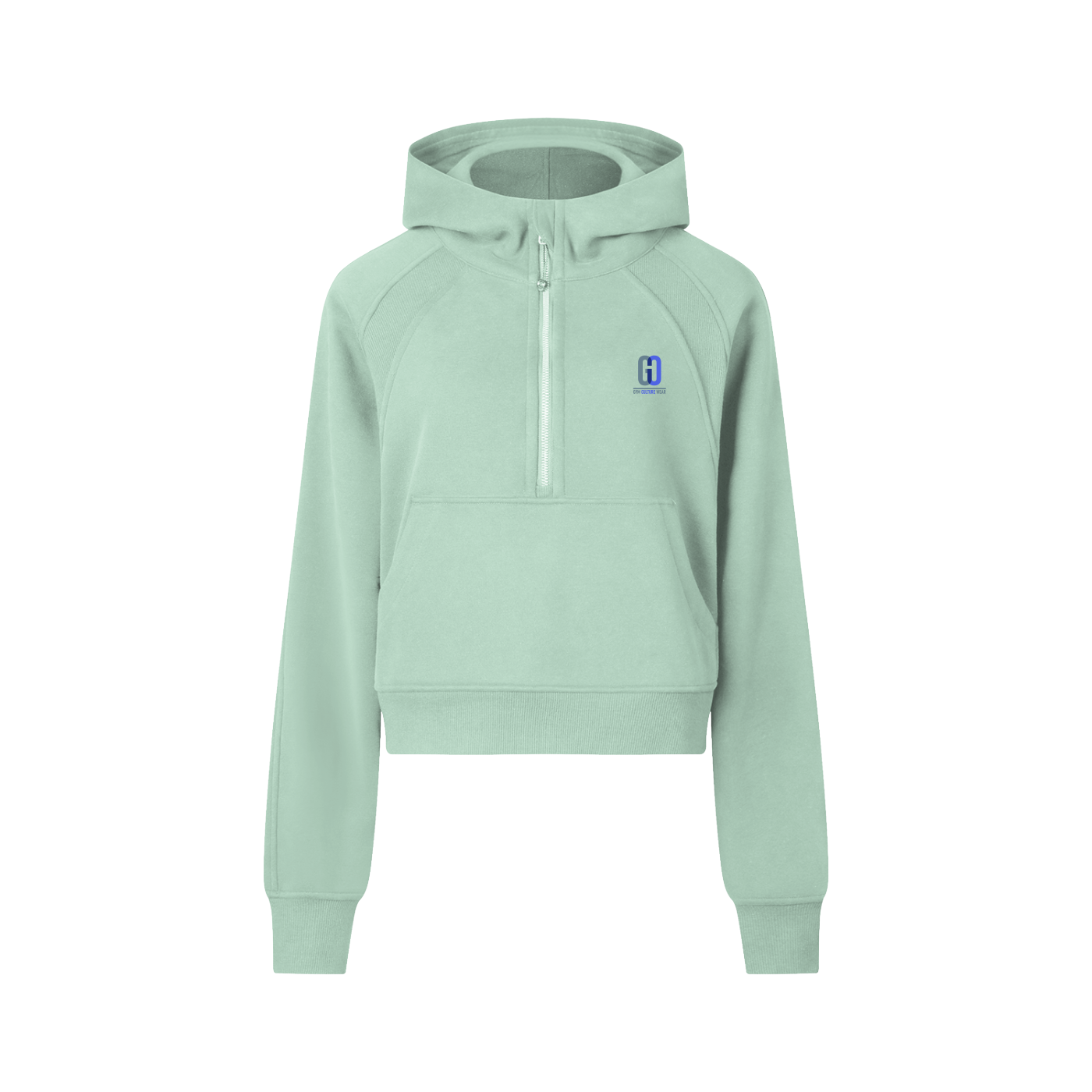 Cropped half-zip hoodie