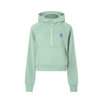Cropped half-zip hoodie