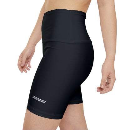 High waisted gym shorts - black