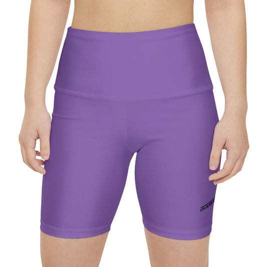 High waisted gym shorts - purple