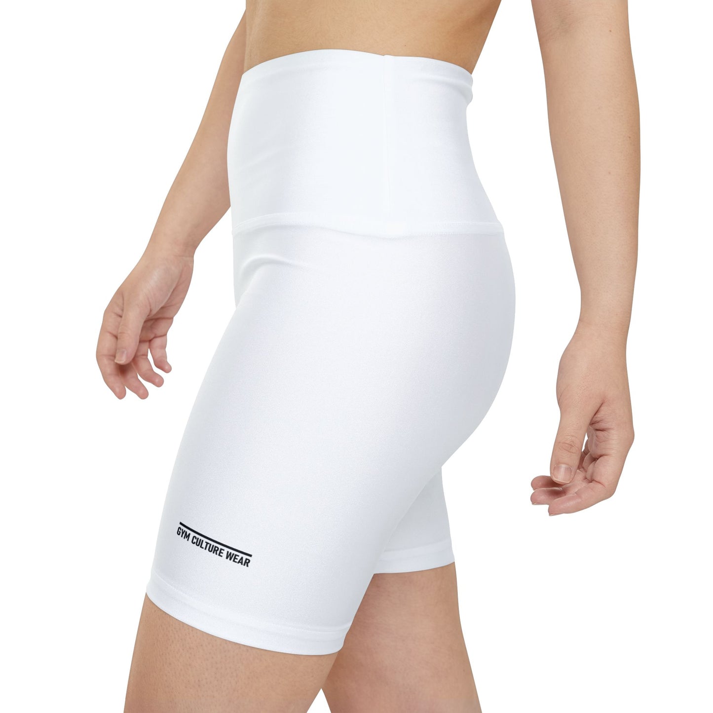 High waisted gym shorts - white