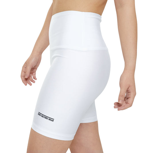 High waisted gym shorts - white