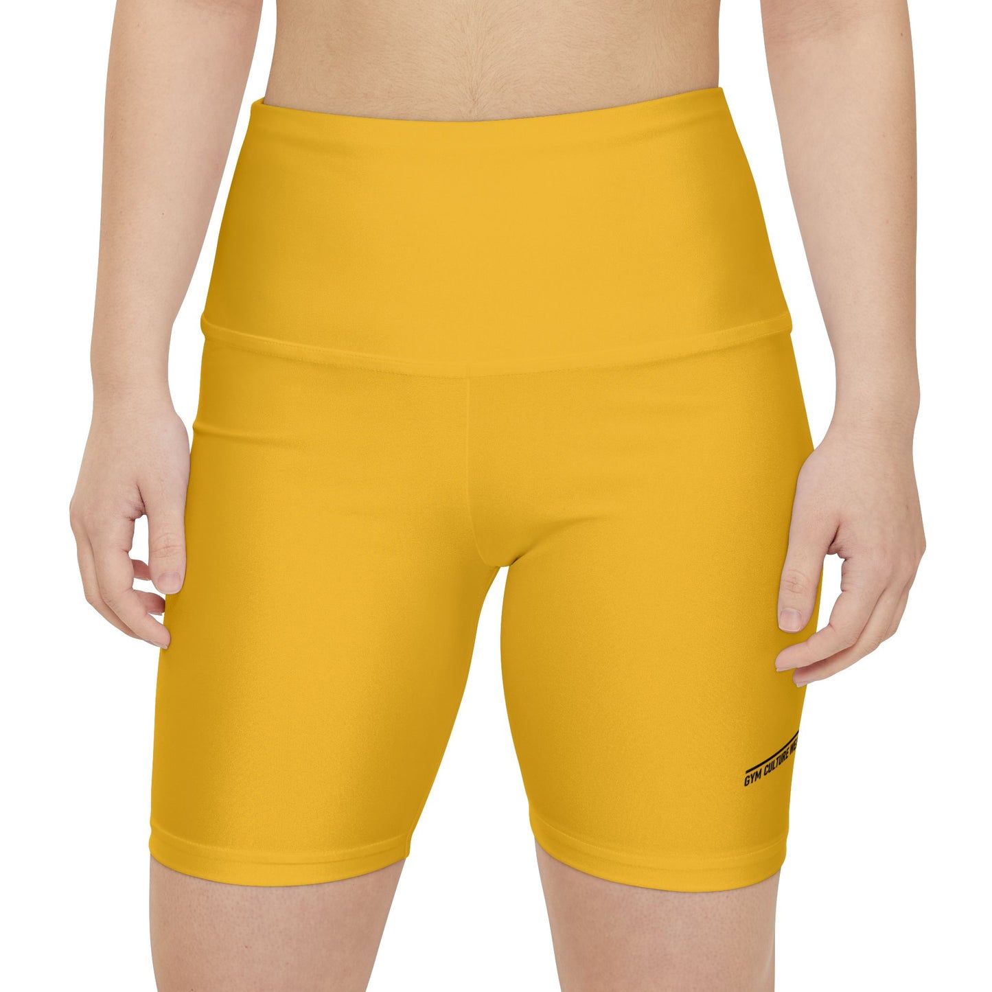 High waisted gym shorts - yellow