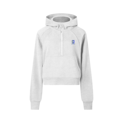 Cropped half-zip hoodie