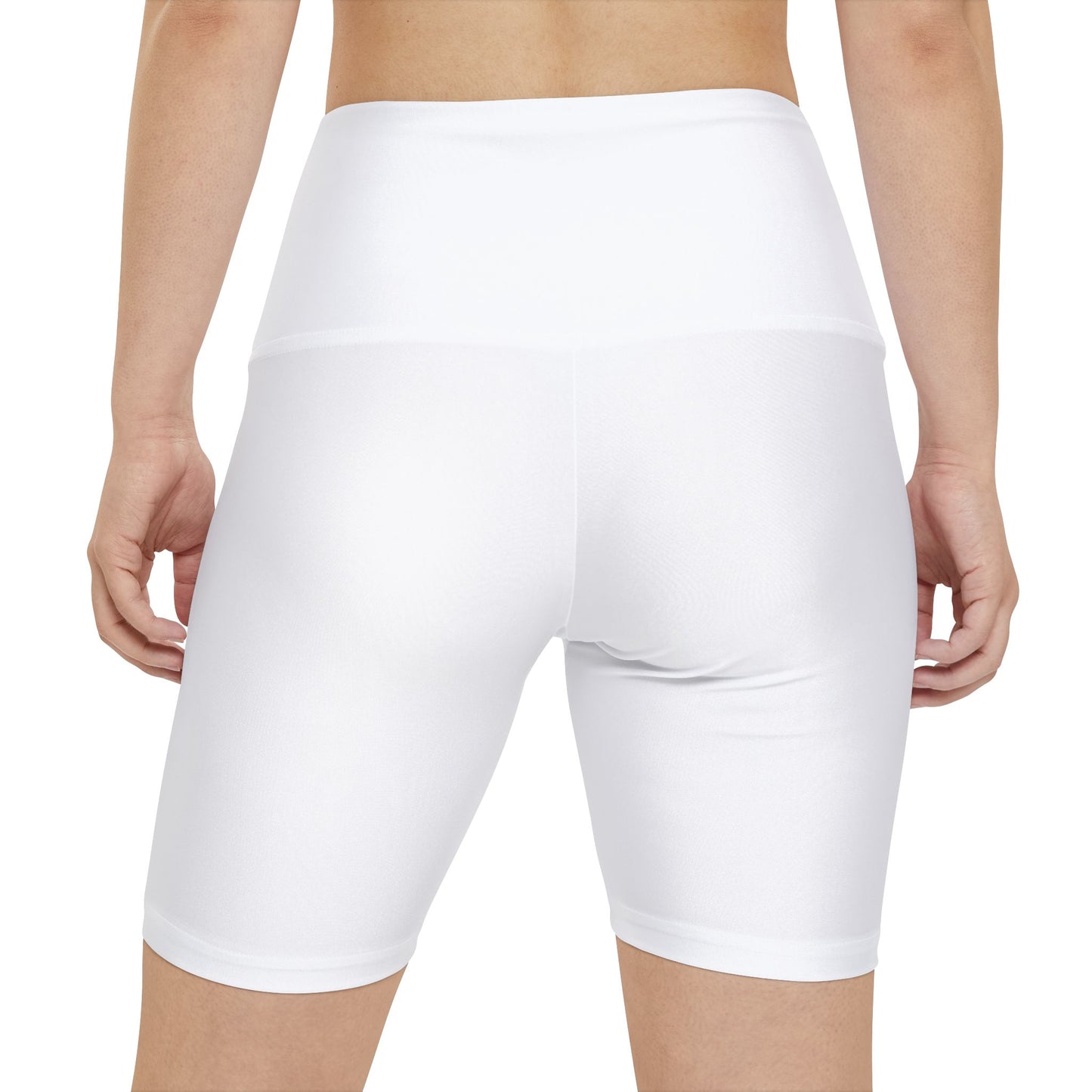 High waisted gym shorts - white
