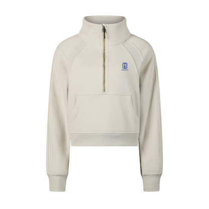 Cropped half-zip pullover
