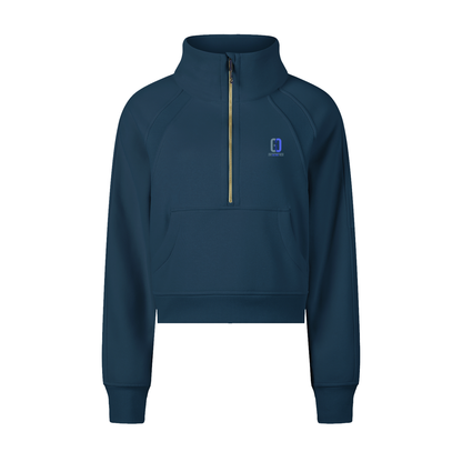 Cropped half-zip pullover