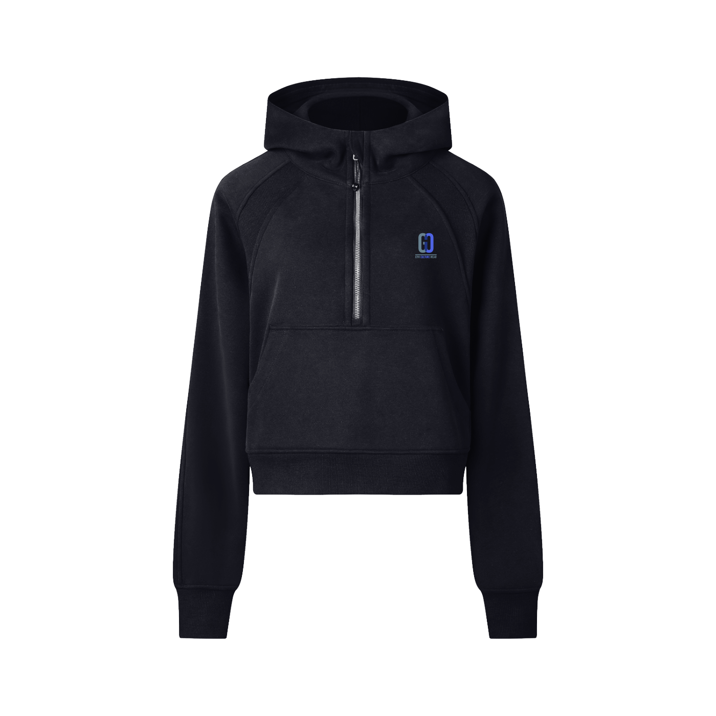 Cropped half-zip hoodie