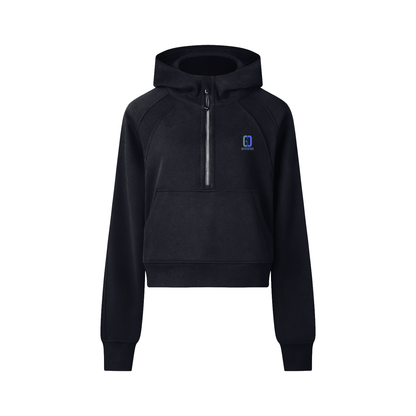 Cropped half-zip hoodie