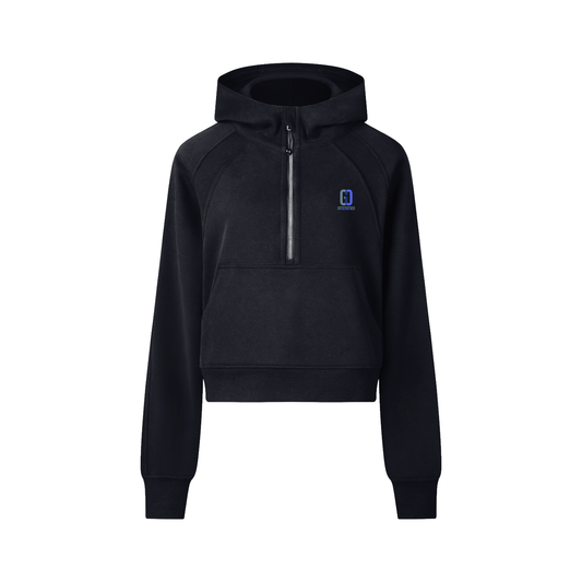 Cropped half-zip hoodie