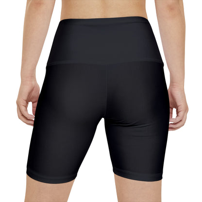 High waisted gym shorts - black