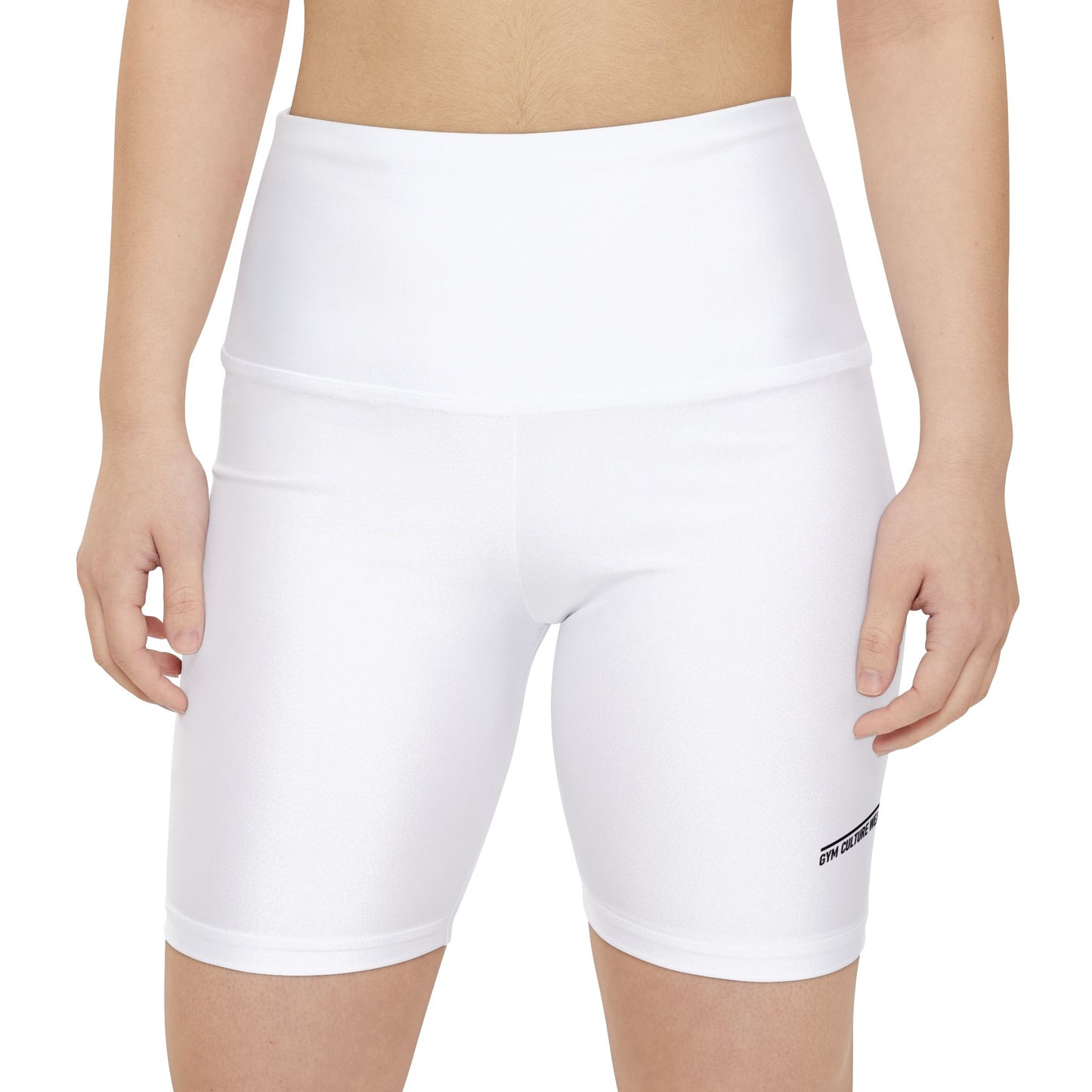 High waisted gym shorts - white