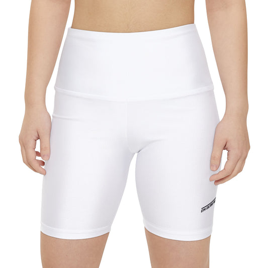 High waisted gym shorts - white