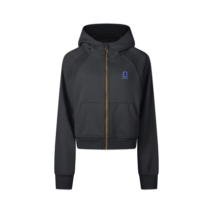Full-zip cropped hoodie