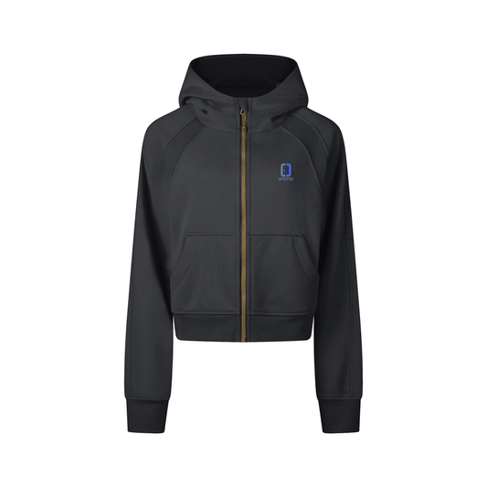 Full-zip cropped hoodie