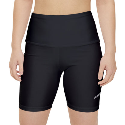 High waisted gym shorts - black