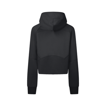 Full-zip cropped hoodie