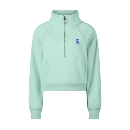 Cropped half-zip pullover