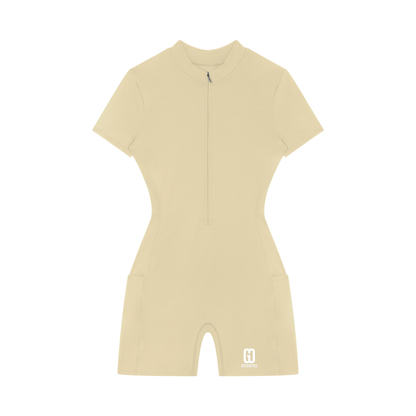 Women's Quarter-Zip Short Sleeve Romper
