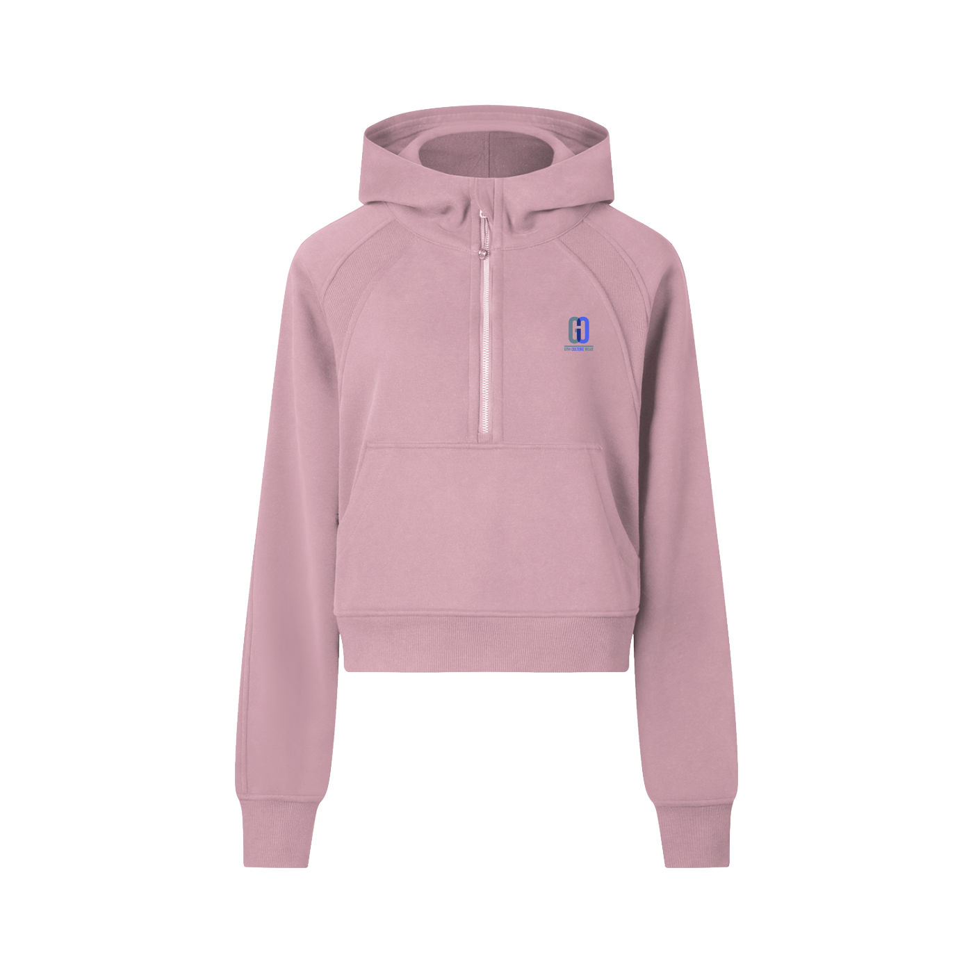 Cropped half-zip hoodie
